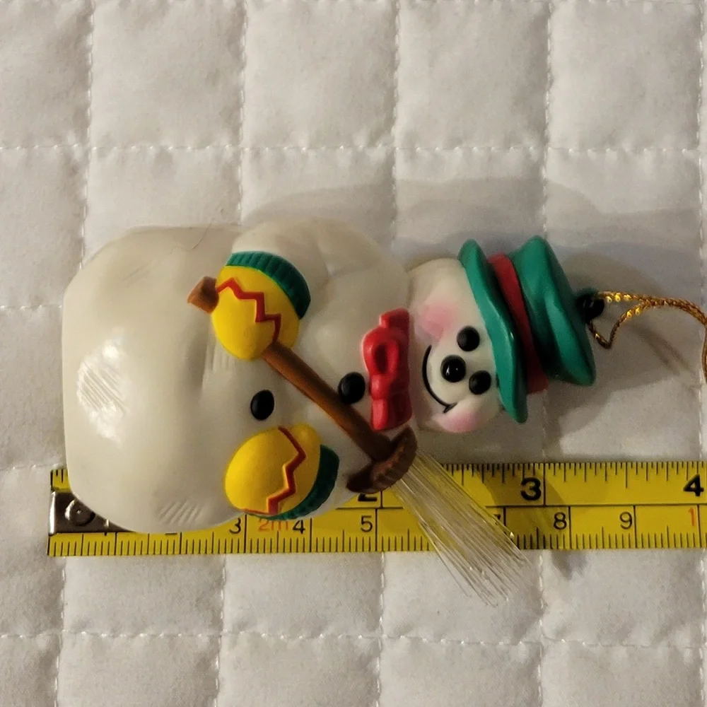 VTG 90s Avon Snowman Light Ornament with Fiber Optic Broom Christmas Holiday Fun